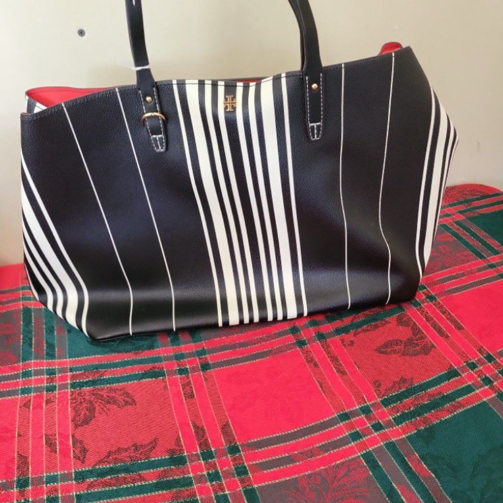 Tory Burch Ella striped tote